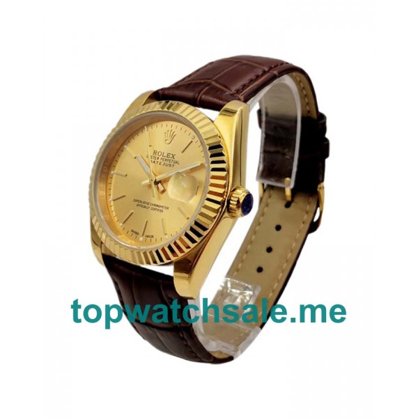 UK AAA Rolex Datejust 1503 36 MM Champagne Dials Men Replica Watches