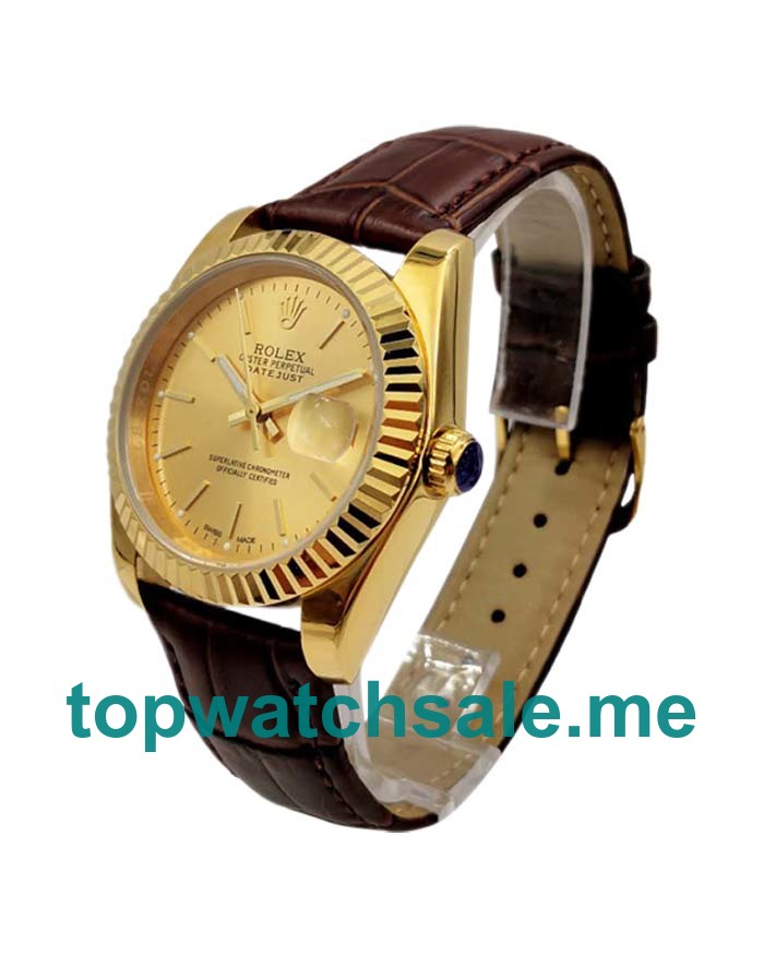 UK AAA Rolex Datejust 1503 36 MM Champagne Dials Men Replica Watches