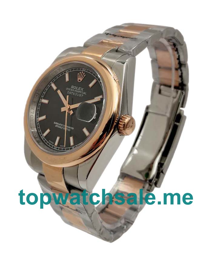 UK AAA Rolex Datejust 116201 36 MM Black Dials Men Replica Watches