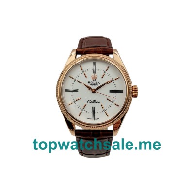 UK AAA Rolex Cellini 50505 39 MM Silver Dials Men Replica Watches