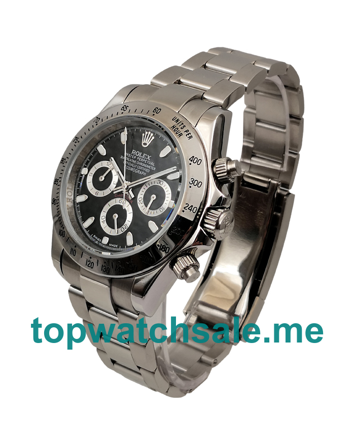 UK AAA Rolex Daytona 116520 40 MM Black Dials Men Replica Watches