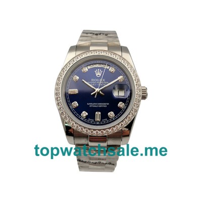 UK AAA Rolex Day-Date 118346 36 MM Blue Dials Men Replica Watches