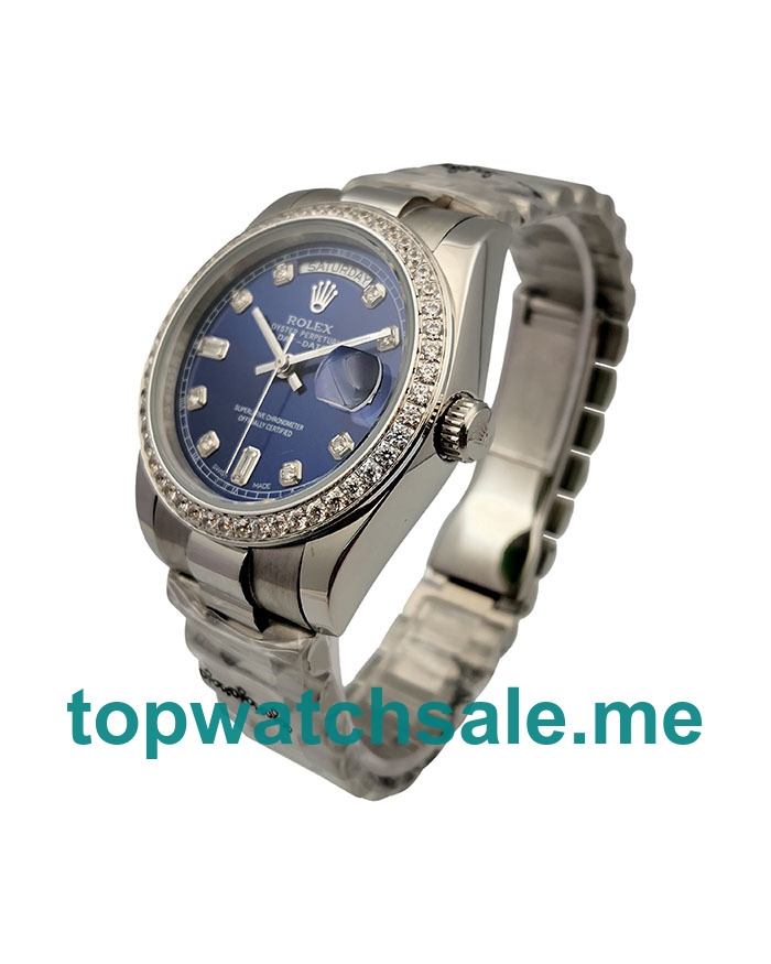 UK AAA Rolex Day-Date 118346 36 MM Blue Dials Men Replica Watches