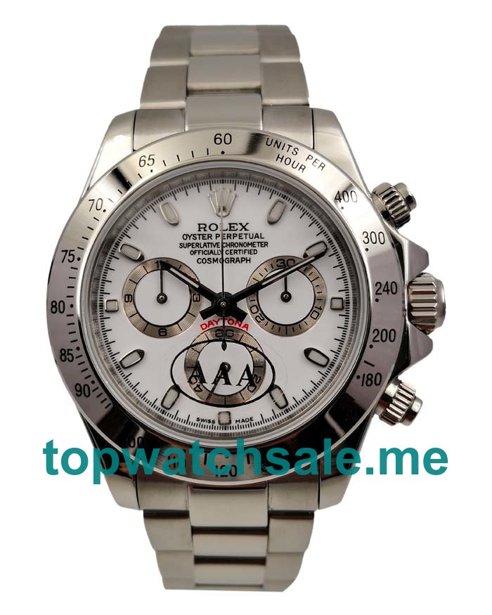 UK Swiss Made Rolex Daytona 116520 40 MM White Dials Men Replica Watches