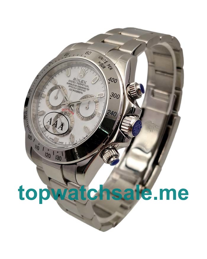 UK Swiss Made Rolex Daytona 116520 40 MM White Dials Men Replica Watches