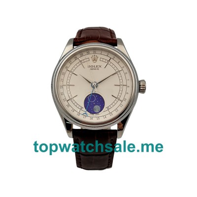 UK AAA Rolex Cellini 50535 39 MM White Dials Men Replica Watches