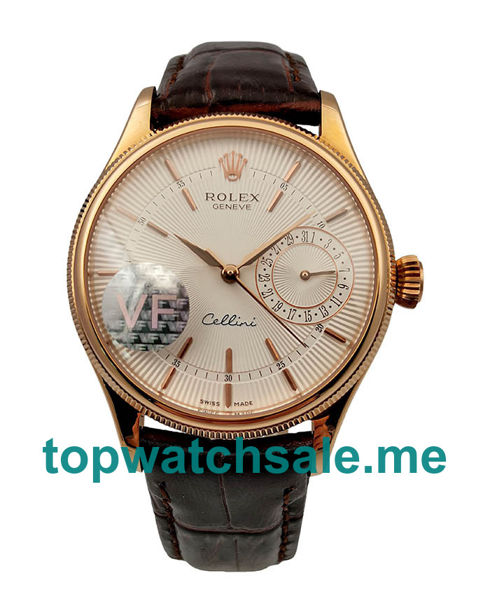 UK Swiss Made Rolex Cellini Date 50515 VF 39MM White Dials Men Replica Watches