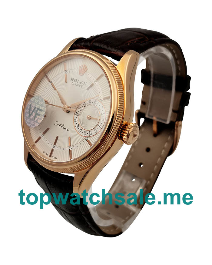 UK Swiss Made Rolex Cellini Date 50515 VF 39MM White Dials Men Replica Watches