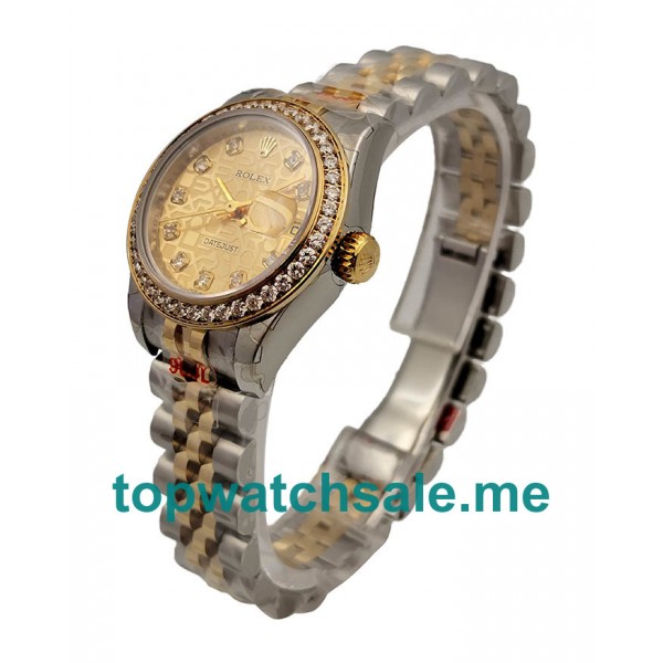 UK Swiss Made Rolex Lady-Datejust 179383 26 MM Champagne Dials Women Replica Watches