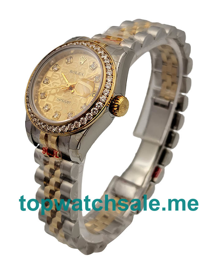 UK Swiss Made Rolex Lady-Datejust 179383 26 MM Champagne Dials Women Replica Watches