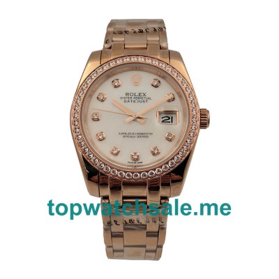 UK AAA Rolex Pearlmaster 81285 36 MM White Mother-Of-Pearl Dials Women Replica Watches