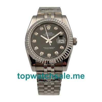 UK AAA Rolex Datejust 16234 36 MM Black Dials Men Replica Watches