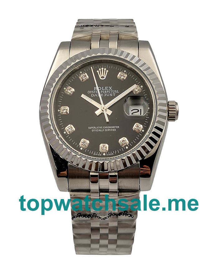 UK AAA Rolex Datejust 16234 36 MM Black Dials Men Replica Watches