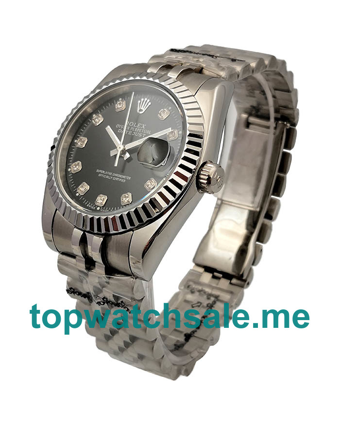 UK AAA Rolex Datejust 16234 36 MM Black Dials Men Replica Watches