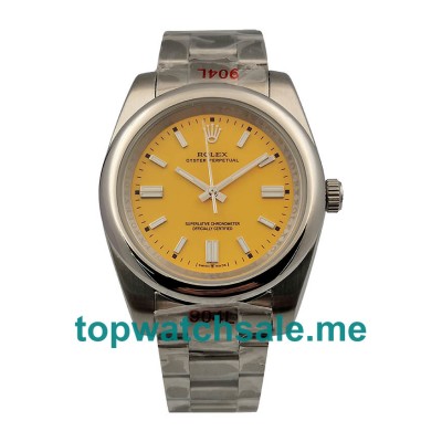 UK AAA Rolex Oyster Perpetual 114234 39 MM Yellow Dials Men Replica Watches
