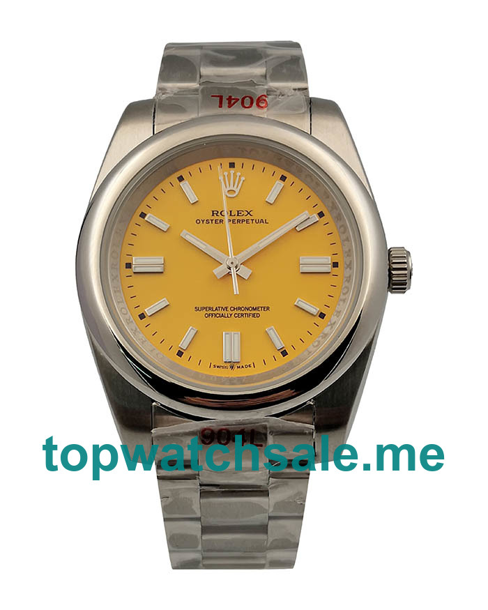 UK AAA Rolex Oyster Perpetual 114234 39 MM Yellow Dials Men Replica Watches