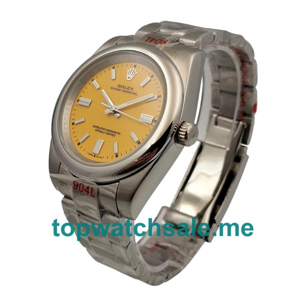 UK AAA Rolex Oyster Perpetual 114234 39 MM Yellow Dials Men Replica Watches