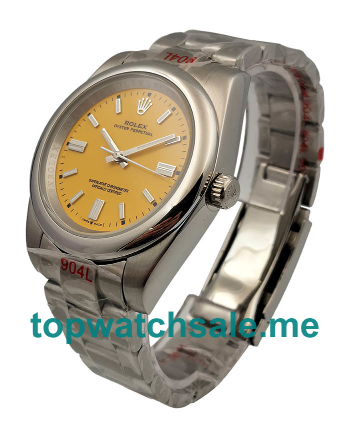 UK AAA Rolex Oyster Perpetual 114234 39 MM Yellow Dials Men Replica Watches