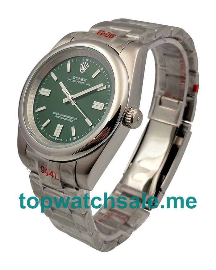 UK AAA Rolex Oyster Perpetual 114234 39 MM Green Dials Men Replica Watches