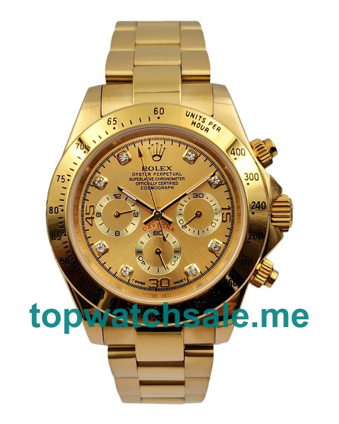 UK AAA Rolex Daytona 116528 40 MM Champagne Dials Men Replica Watches