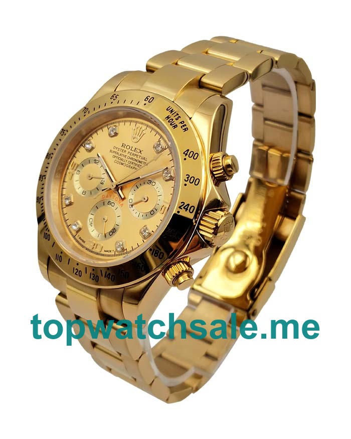 UK AAA Rolex Daytona 116528 40 MM Champagne Dials Men Replica Watches