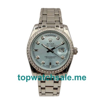 UK AAA Rolex Day-Date 118346 36 MM Blue Dials Men Replica Watches