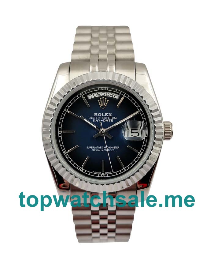 UK AAA Rolex Day-Date 118239 36 MM Blue Dials Men Replica Watches