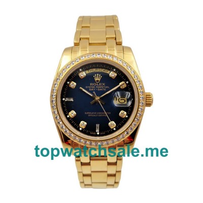 UK AAA Rolex Day-Date 18038 36 MM Blue Dials Men Replica Watches