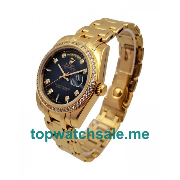UK AAA Rolex Day-Date 18038 36 MM Blue Dials Men Replica Watches
