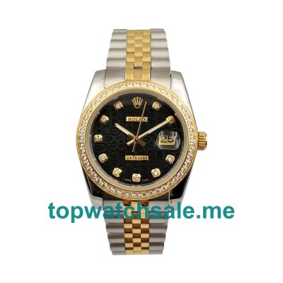 UK AAA Rolex Datejust 116243 36 MM Black Dials Men Replica Watches