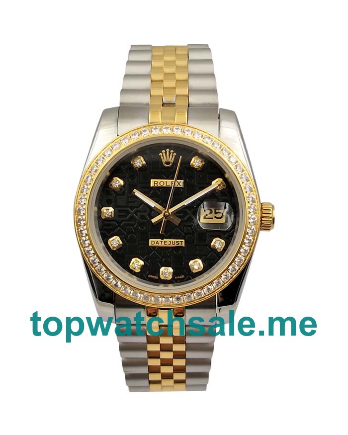 UK AAA Rolex Datejust 116243 36 MM Black Dials Men Replica Watches