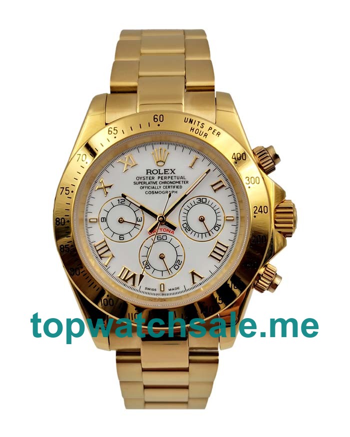 UK AAA Rolex Daytona 116528 40 MM White Dials Men Replica Watches