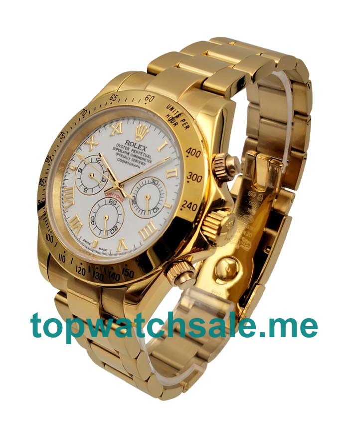 UK AAA Rolex Daytona 116528 40 MM White Dials Men Replica Watches