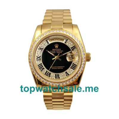 UK AAA Rolex Day-Date 118388 36 MM Black Dials Men Replica Watches