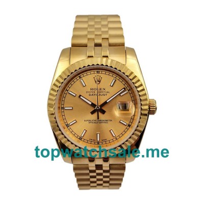 UK AAA Rolex Datejust 116238 36 MM Champagne Dials Men Replica Watches