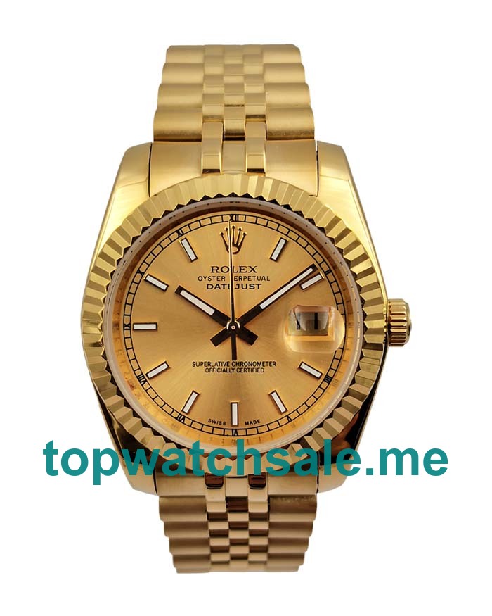 UK AAA Rolex Datejust 116238 36 MM Champagne Dials Men Replica Watches