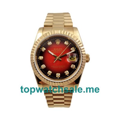 UK AAA Rolex Datejust 16238 36 MM Red Dials Men Replica Watches