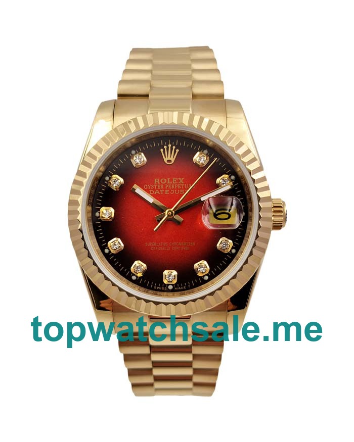 UK AAA Rolex Datejust 16238 36 MM Red Dials Men Replica Watches