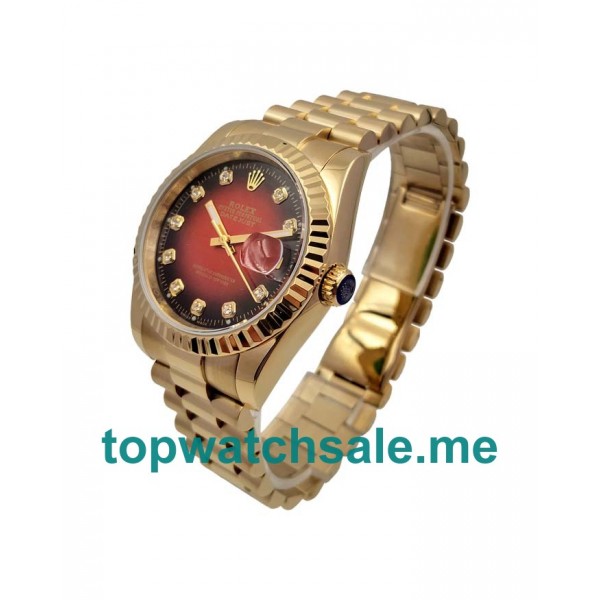 UK AAA Rolex Datejust 16238 36 MM Red Dials Men Replica Watches