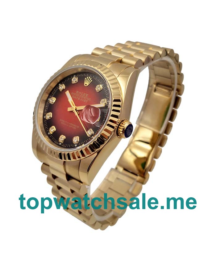 UK AAA Rolex Datejust 16238 36 MM Red Dials Men Replica Watches