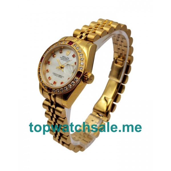 UK AAA Rolex Lady-Datejust 179138 26 MM White Mother-Of-Pearl Dials Women Replica Watches