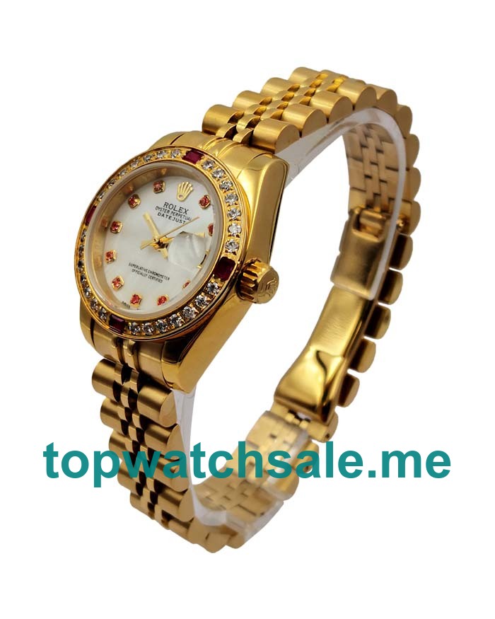 UK AAA Rolex Lady-Datejust 179138 26 MM White Mother-Of-Pearl Dials Women Replica Watches
