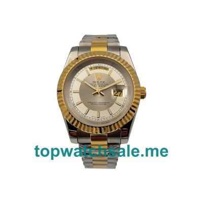 UK AAA Rolex Day-Date 218238 41 MM White & Gray Dials Men Replica Watches