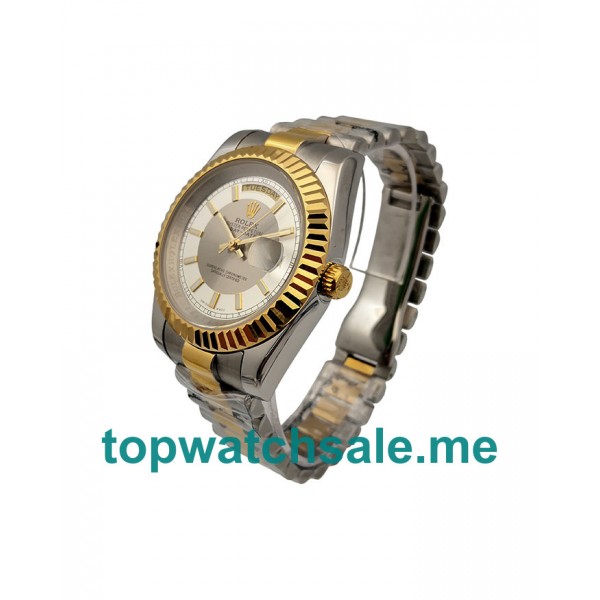 UK AAA Rolex Day-Date 218238 41 MM White & Gray Dials Men Replica Watches