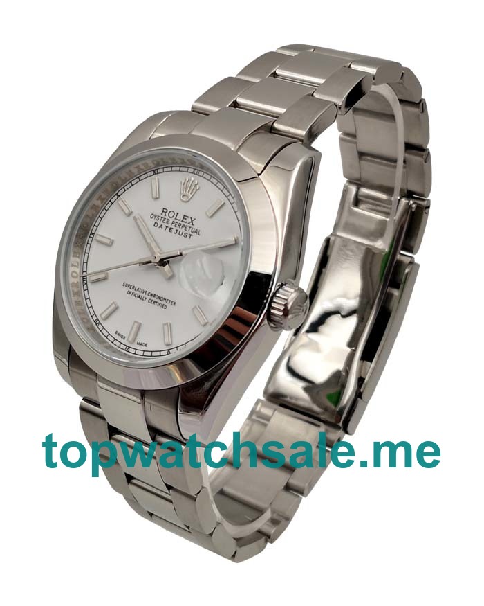 UK AAA Rolex Datejust 116200 36 MM White Dials Men Replica Watches