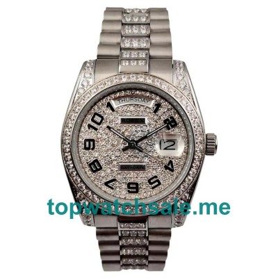 UK AAA Rolex Day-Date 118346 36 MM Diamonds Dials Men Replica Watches