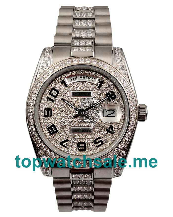 UK AAA Rolex Day-Date 118346 36 MM Diamonds Dials Men Replica Watches