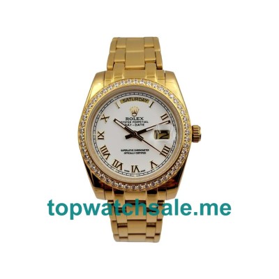 UK AAA Rolex Day-Date 118348 36 MM White Dials Men Replica Watches
