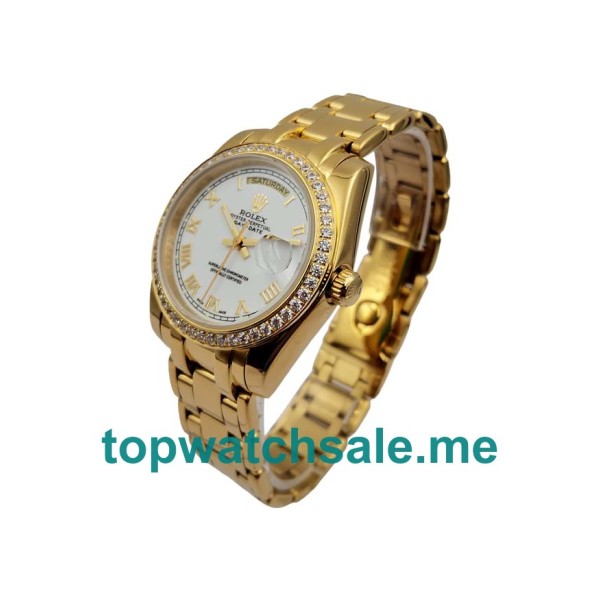 UK AAA Rolex Day-Date 118348 36 MM White Dials Men Replica Watches