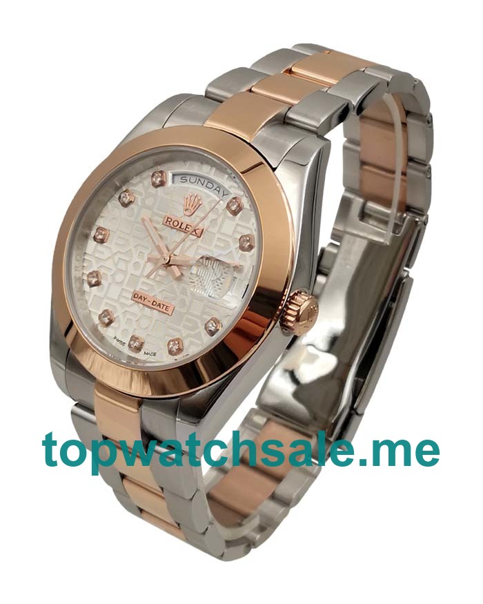 UK AAA Rolex Day-Date 218206 41 MM Silver Dials Men Replica Watches